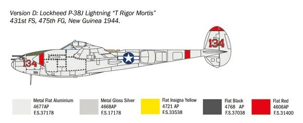 Italeri 1/72 P-38J Lockheed Lightning Model Kit — official product photo 5