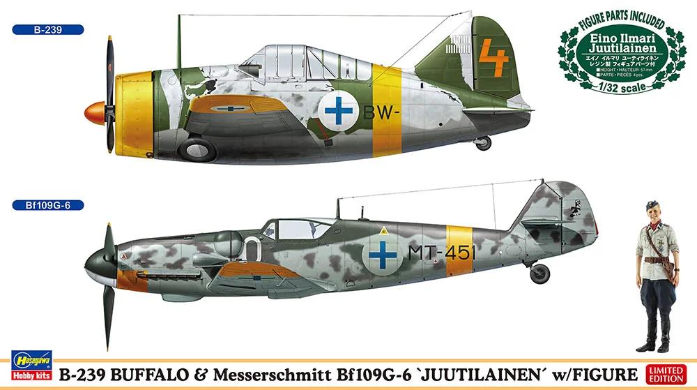 Hasegawa 1/72 B-239 Buffalo Bf109g-6 Model Kit — official product photo 1