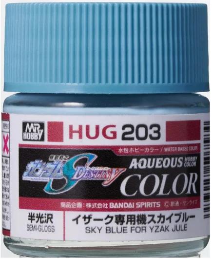 Mr. Hobby Aqueous Gundam Color HUG203 Sky Blue (for Yzak Jule) Semi-Gloss 10ml — product photo
