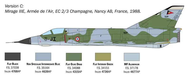Italeri 1/48 Mirage Iiie Model Kit — official product photo 5