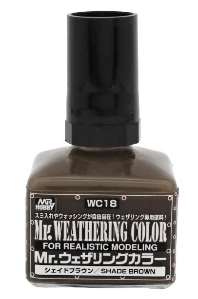 Mr. Hobby Weathering Color Shade Brown (WC18) 40 ml — official product photo 1