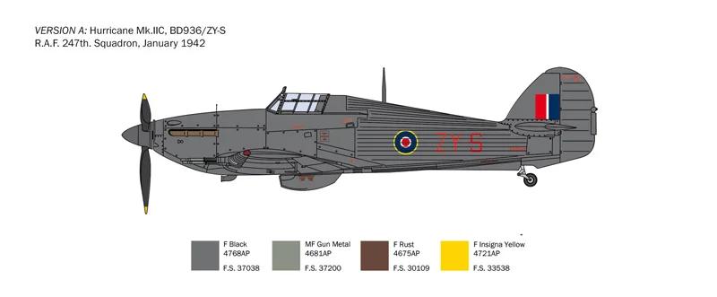 Italeri 1/48 Hurricane MK II C Model Kit — official product photo 3