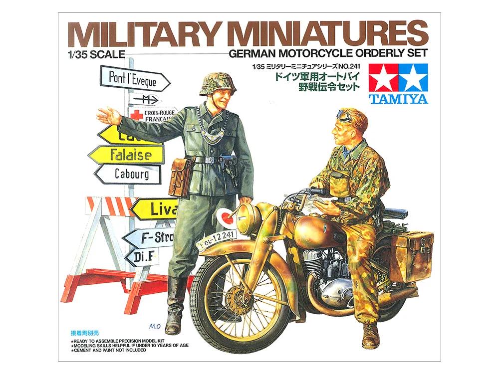Tamiya 1/35 German Motorcycle Orderly Model Kit — official product photo 1