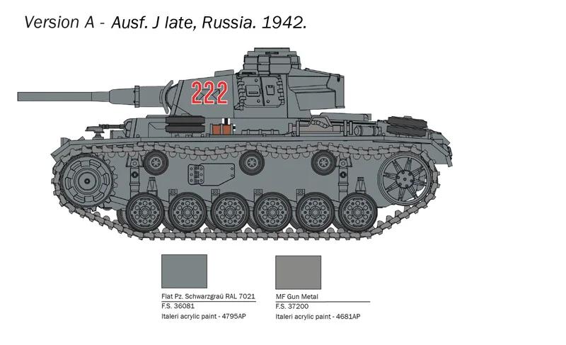 Italeri 1/56 Panzer Iiij L M N Model Kit — official product photo 4