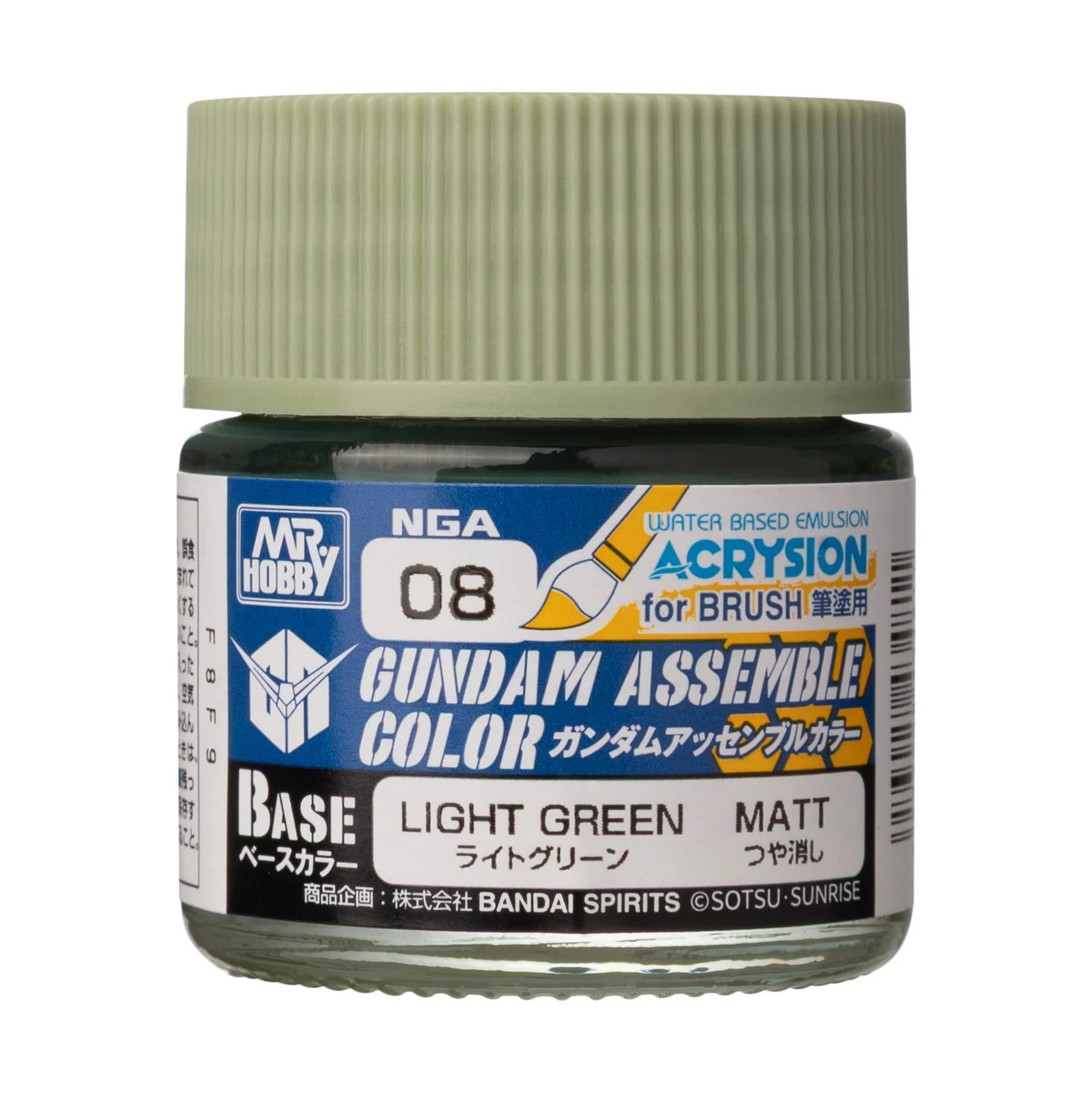 Mr. Hobby Gundam Assemble Color Light Green (NGA08) 10 ml — official product photo 1