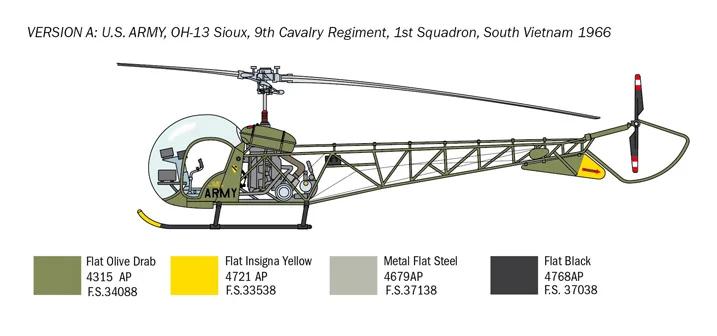 Italeri 1/48 OH-13 Sioux Korean War Model Kit — official product photo 3