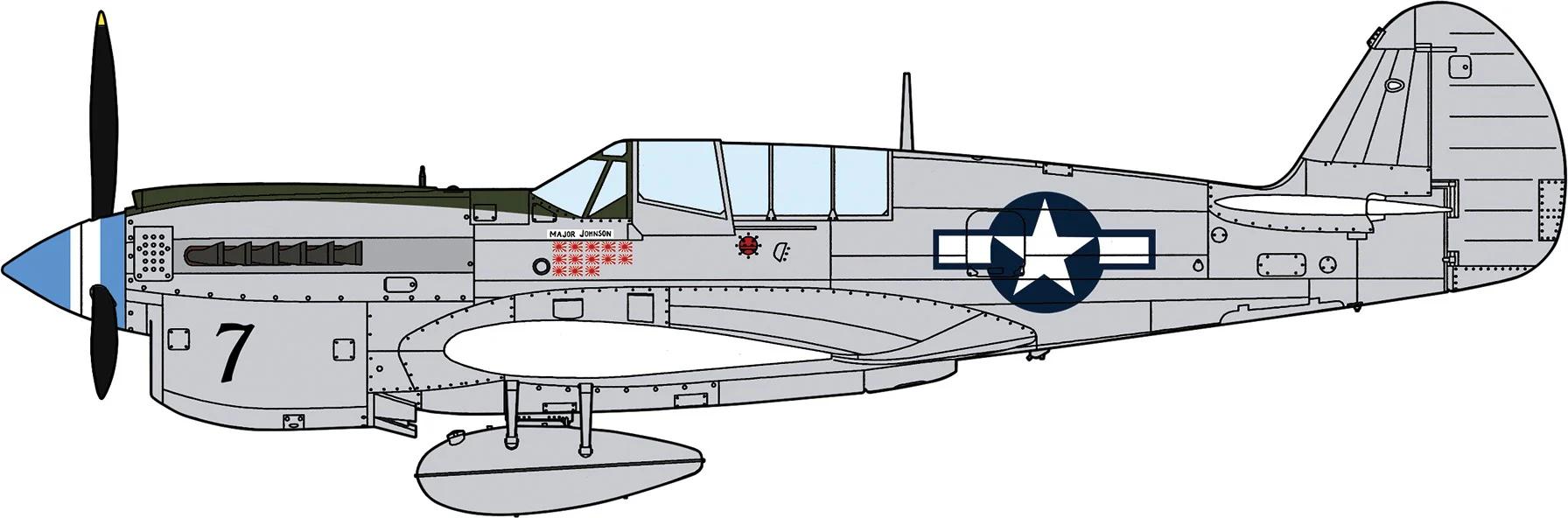 Hasegawa 1/48 P-40N Warhawk Natural Metal Aces Model Kit — official product photo 2
