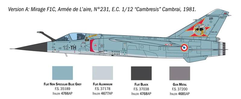 Italeri 1/48 Mirage F 1 C Cr Model Kit — official product photo 3