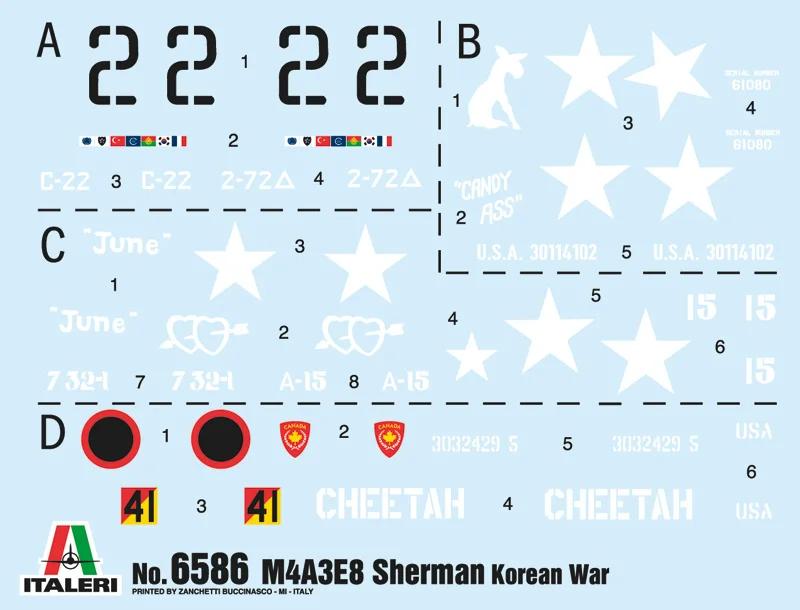 Italeri 1/35 Sherman M4a3e8 Korean War Model Kit — official product photo 3