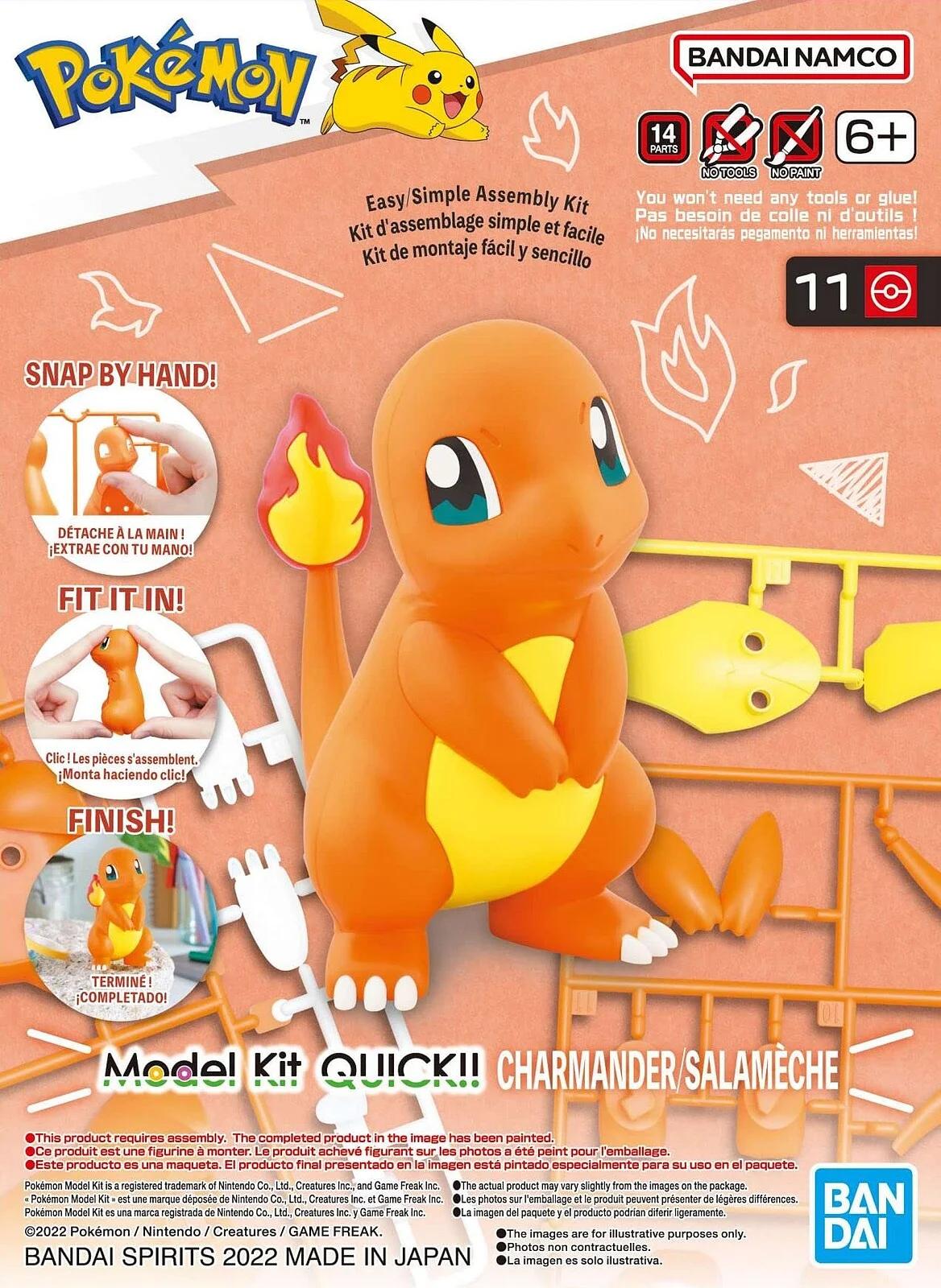 Bandai 11 Charmander Pokemon Quick Model Kit — official product photo 1