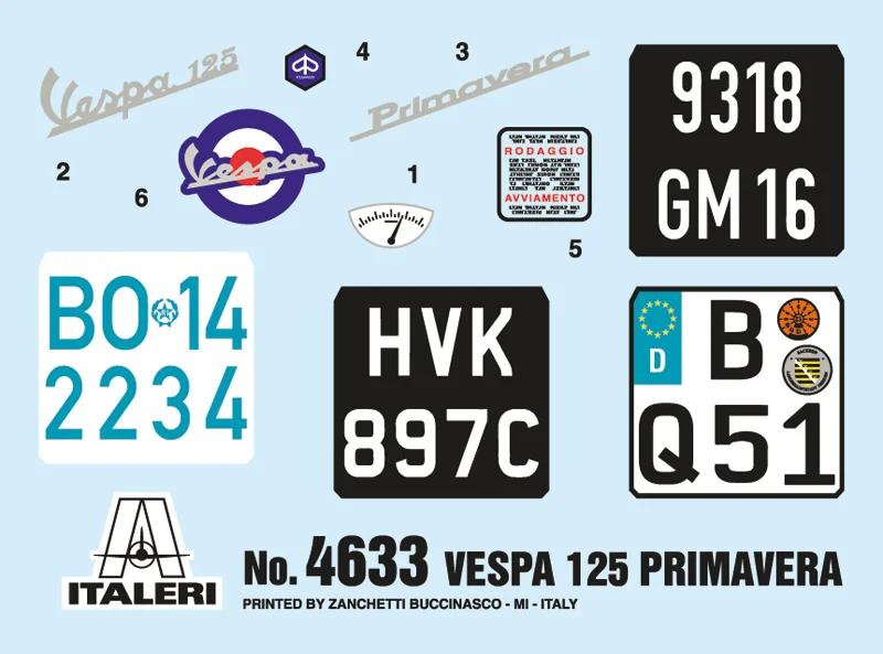 Italeri Vespa 125 Primavera 1 9 Model Kit — official product photo 2