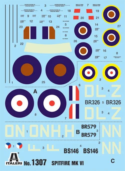 Italeri 1/72 Spitfire MK Vi Model Kit — official product photo 3