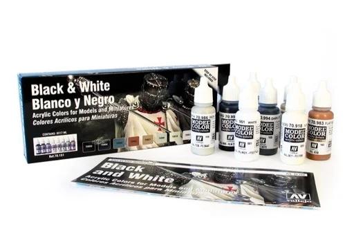 Vallejo Color Black White Set 8 — product photo
