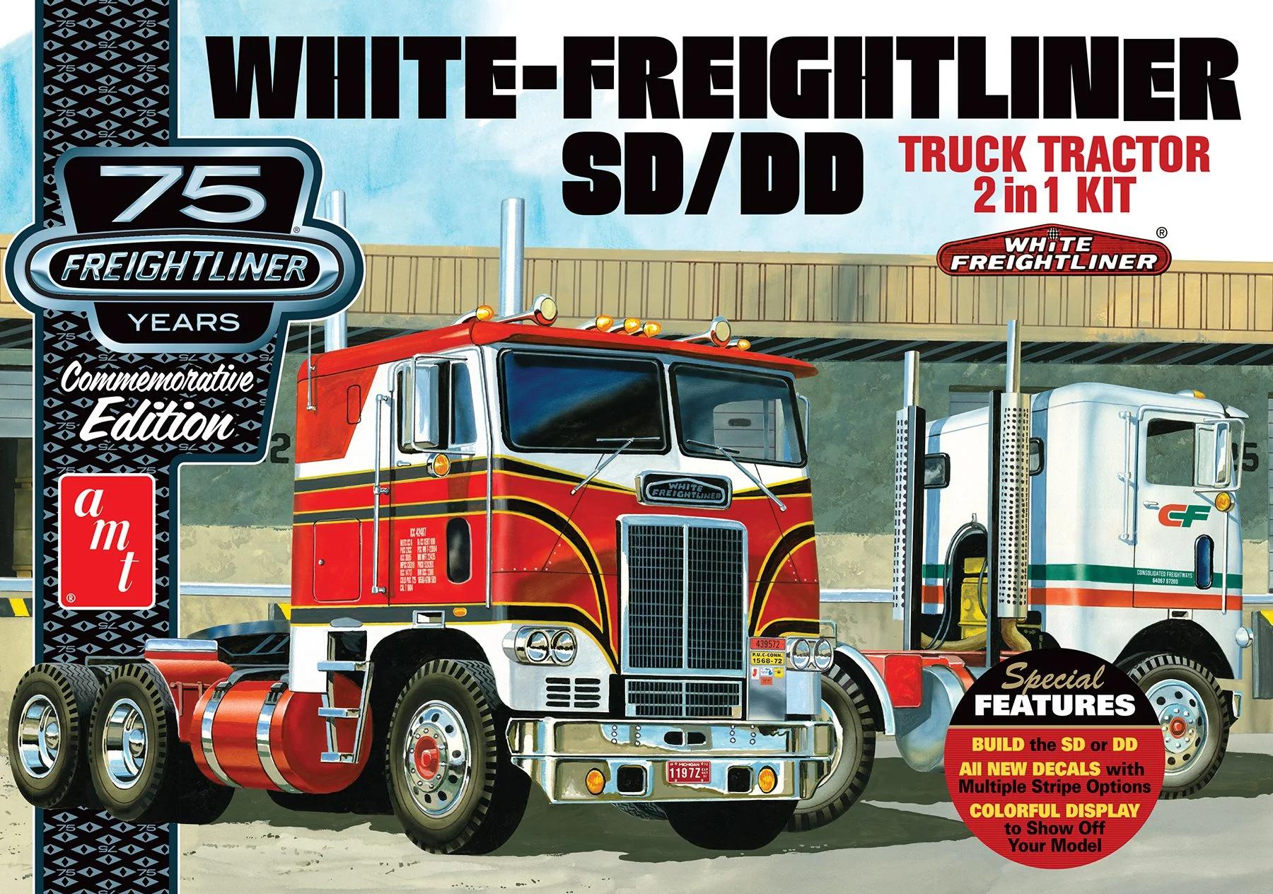 AMT 1/25 White Frtlnr 2n1 Cabover Model Kit — official product photo 1