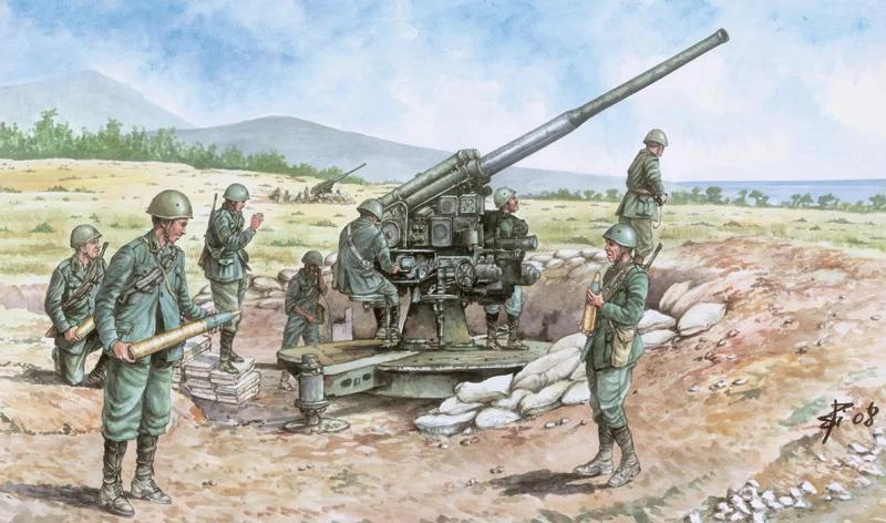 Italeri 1/72 WWII Italian 90 53 Gun Model Kit — official product photo 1