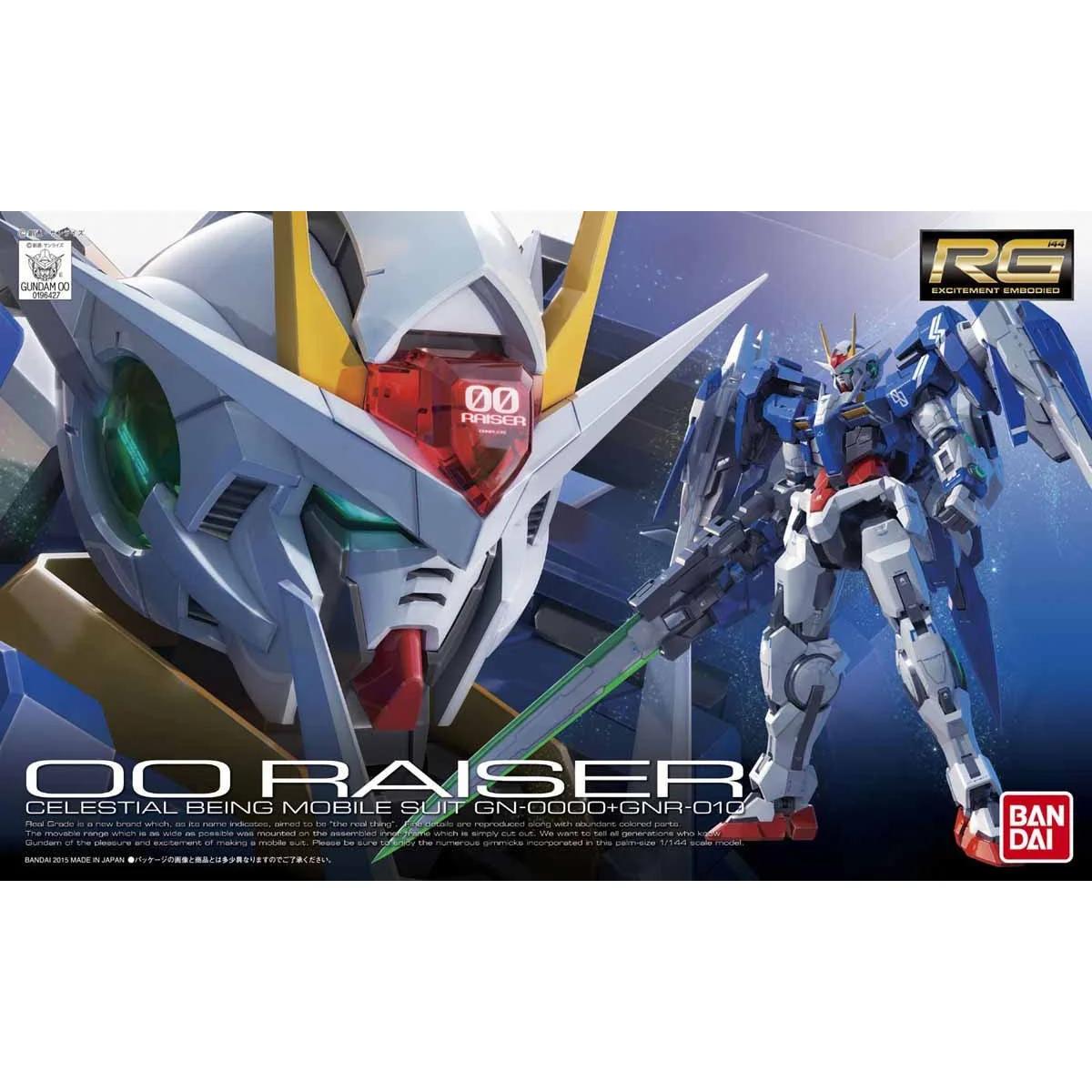 Bandai 1/144 RG GN-0000 + GNR-010 00 Raiser Model Kit — official product photo 1