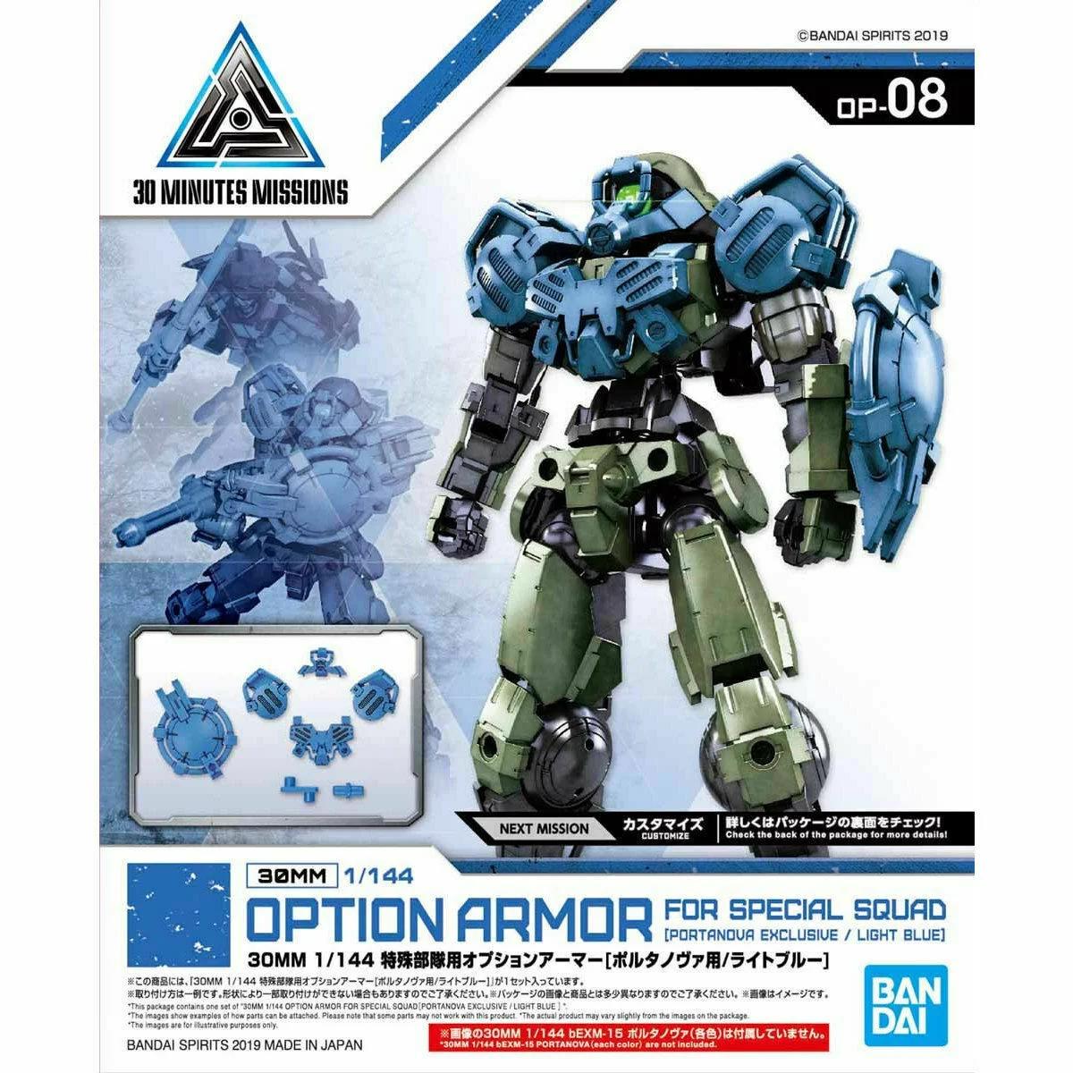Bandai 1/144 30MM Spec Forces Option Armor Portanovap Model Kit — box art