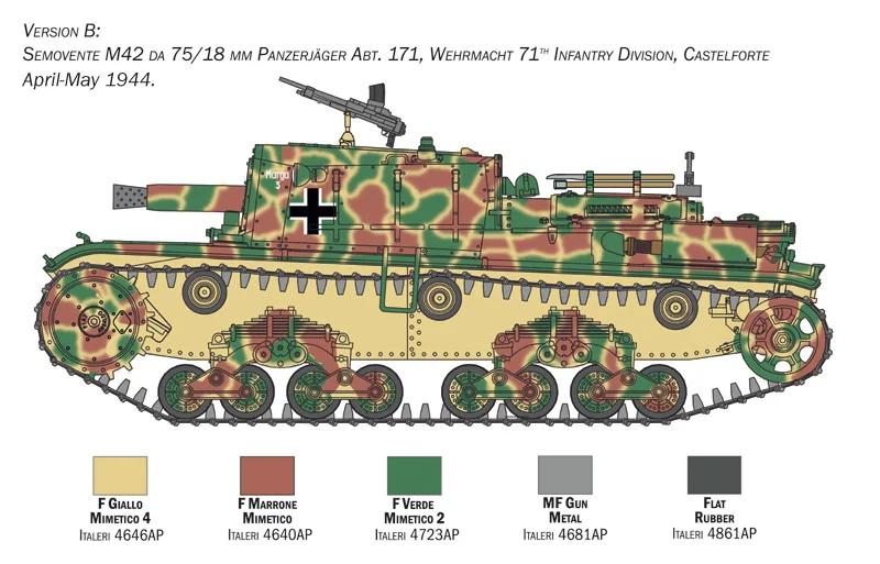 Italeri 1/35 Semovente M42 Da 75 18mm Model Kit — official product photo 4