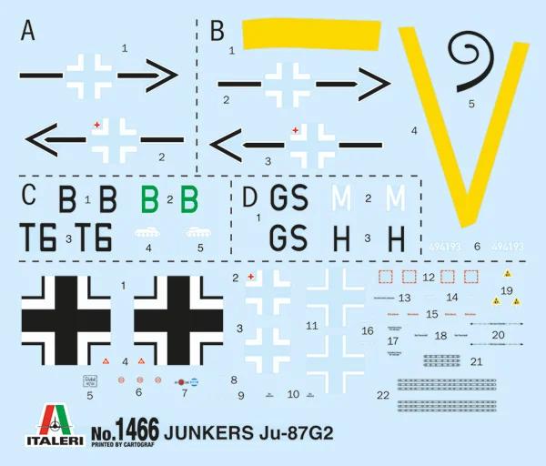 Italeri 1/72 Junker Ju-87g-2 Kanonenvogel Model Kit — official product photo 2