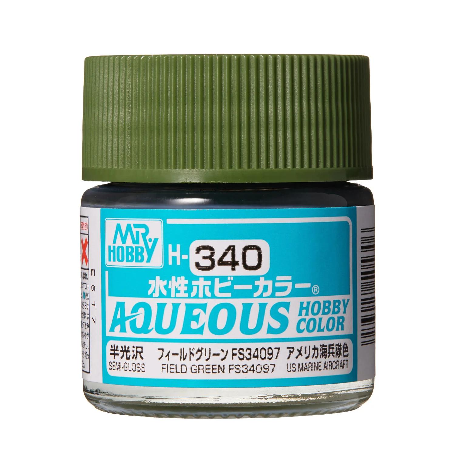 Mr. Hobby Aqueous Hobby Color Field Green FS34097 (H340) 10 ml — official product photo 1