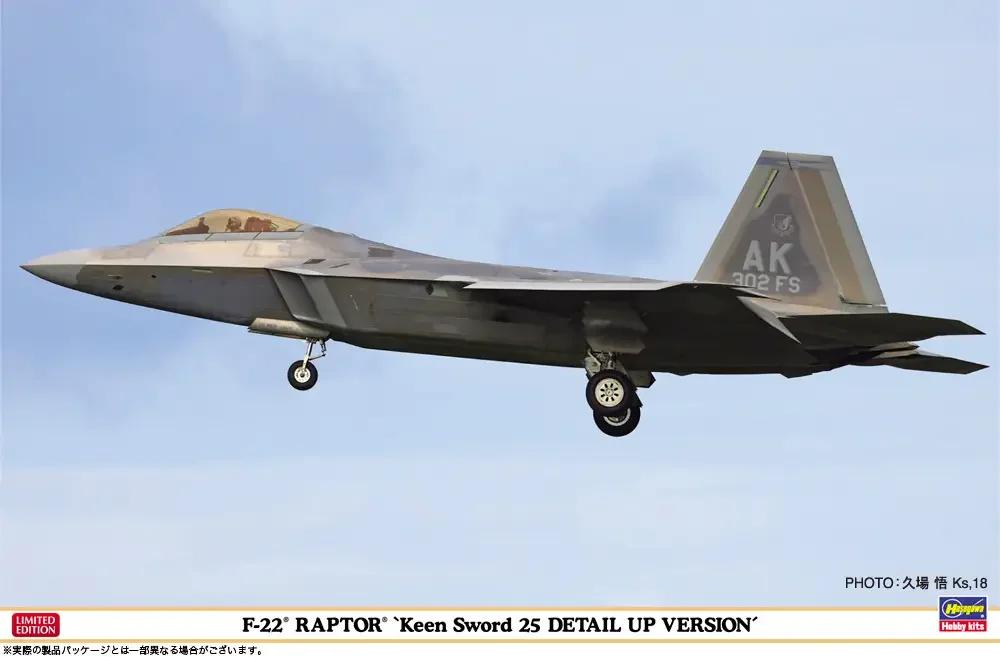 Hasegawa 1/48 F-22 Raptor Keen Sword 25 Detail Up Version Model Kit — box art