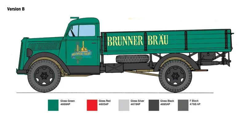 Italeri 1/24 Opel Blitz Classic Truck Model Kit — official product photo 5