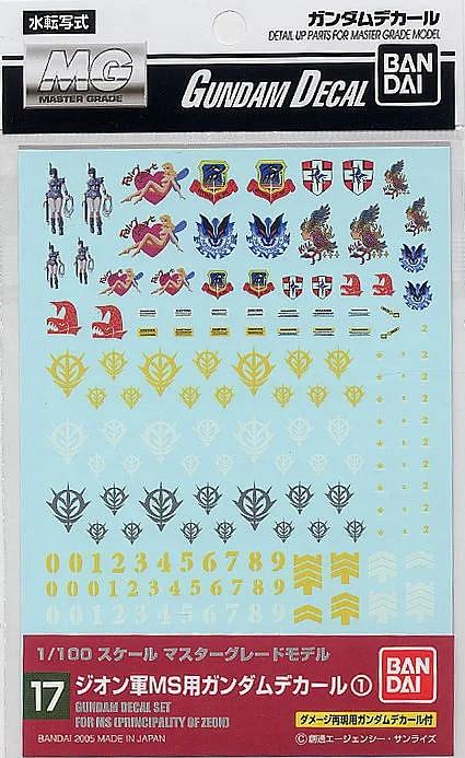 Bandai 1/100 MG GD-17 Multiuse Decal 1p — product photo