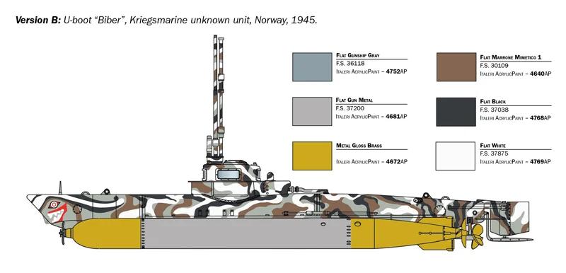 Italeri 1/35 Midget Submarine Biber Model Kit — official product photo 5
