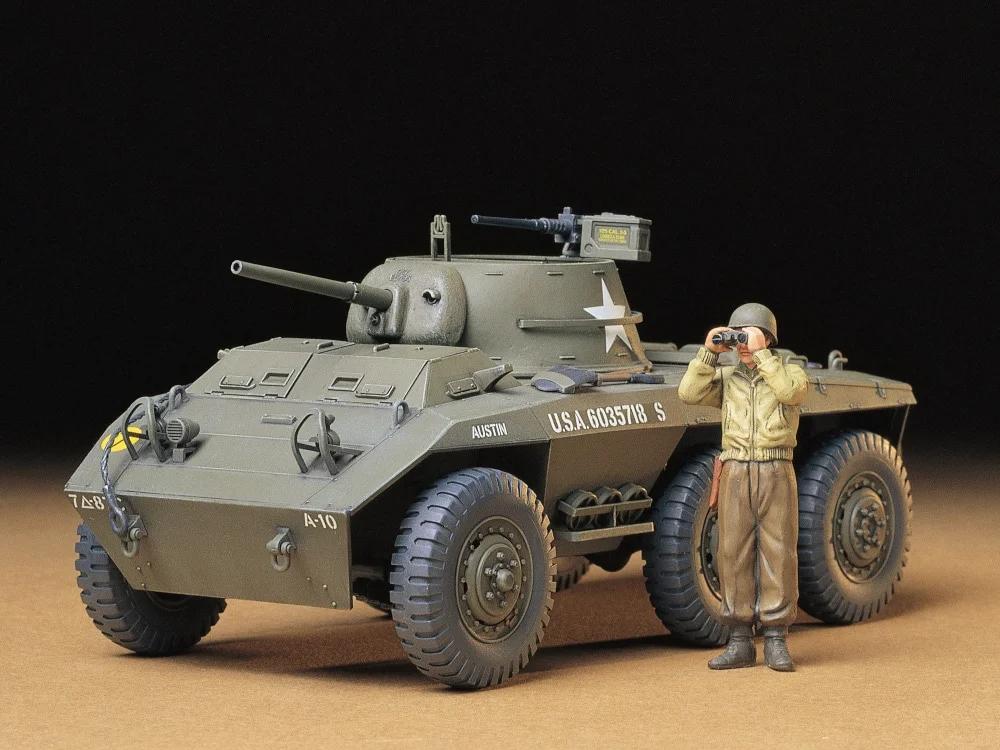 Tamiya M-8 US Light Truck Greyhound Model Kit — official product photo 1