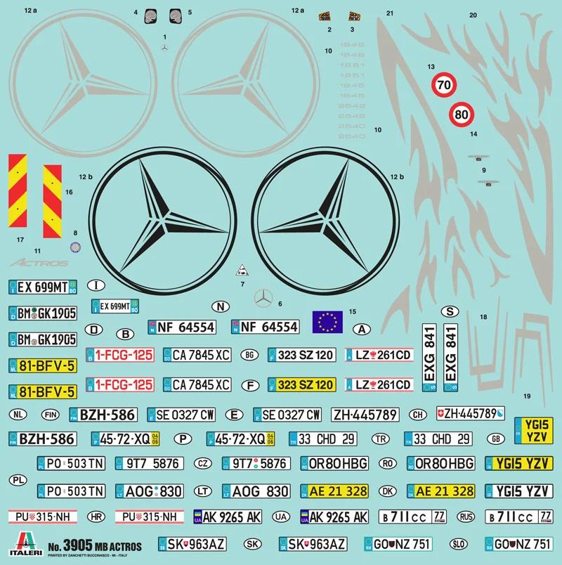 Italeri 1/24 Mercedes Benz Actros Mp4 Model Kit — official product photo 3