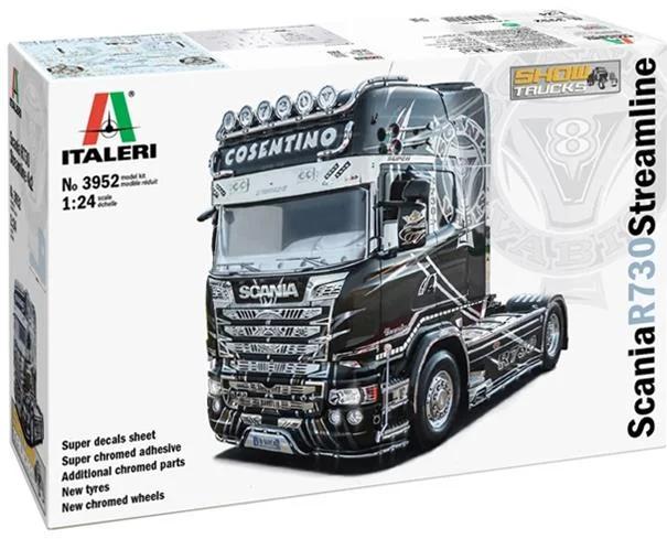 Italeri 1/24 Scania R730 Streamline Show Truck Model Kit — box art