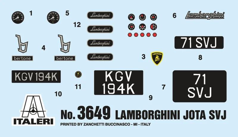 Italeri 1/24 Lamborghini Miura Jota Model Kit — official product photo 3