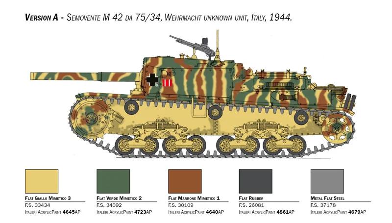 Italeri 1/35 Semovente M42 Da 75 34 Upgraded Model Kit — official product photo 3