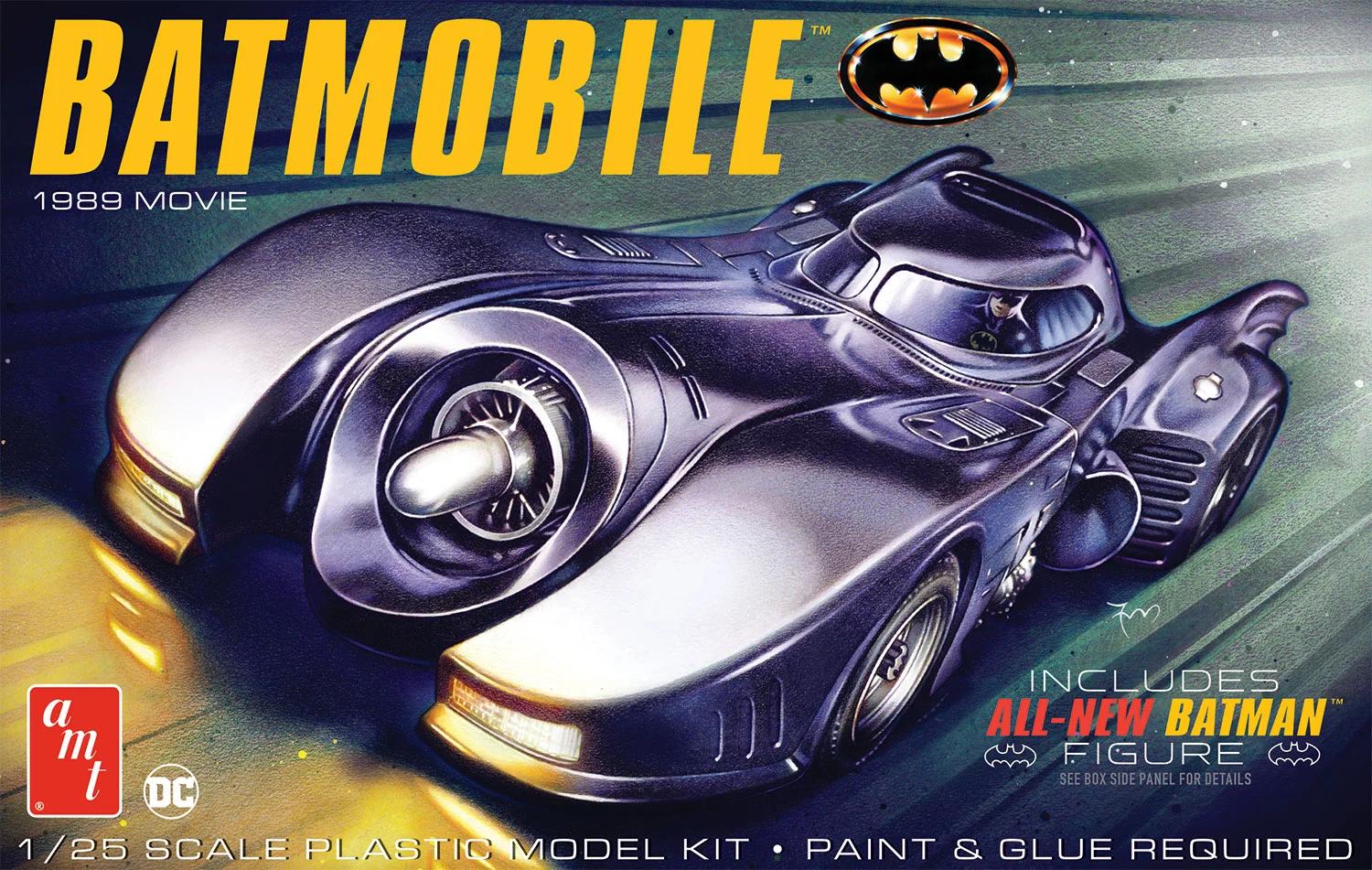 AMT 1/25 89batmobile W Seated Batman Figure Model Kit — box art
