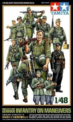 Tamiya 1/48 WW-II Ger Infantry On Manuevers Model Kit — box art