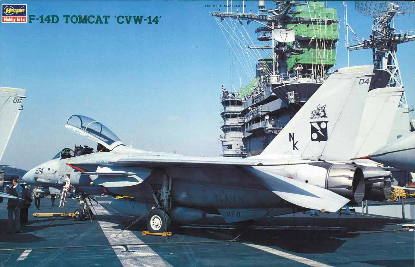 Hasegawa 1/48 F-14D Super Tomcat Cvw-14 Model Kit — box art
