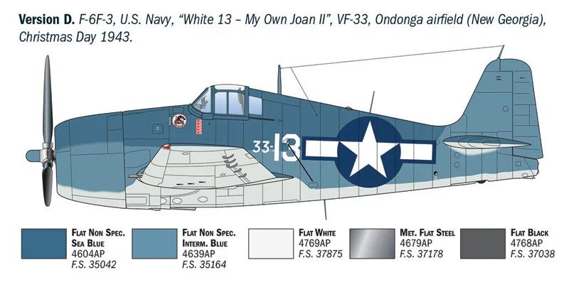 Italeri 1/72 Grumman F6f-3 5 Hellcat Model Kit — official product photo 5