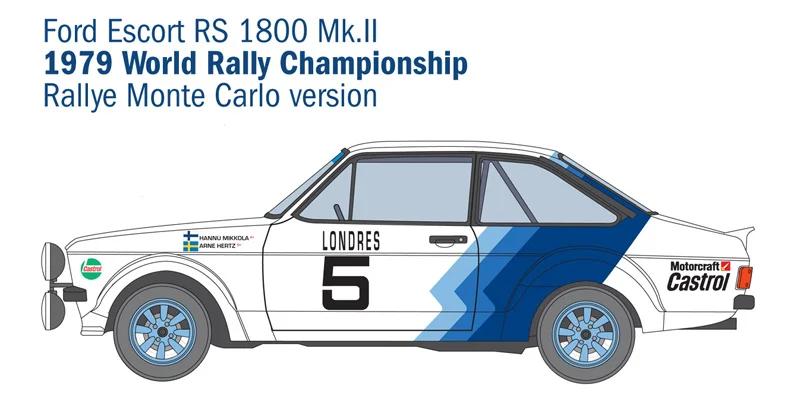 Italeri 1/24 Ford Escort Rs1800 Mkii Model Kit — official product photo 3