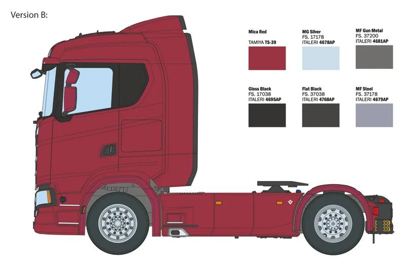 Italeri 1/24 Scania 770s 4x2 Grey Cab Model Kit — official product photo 6