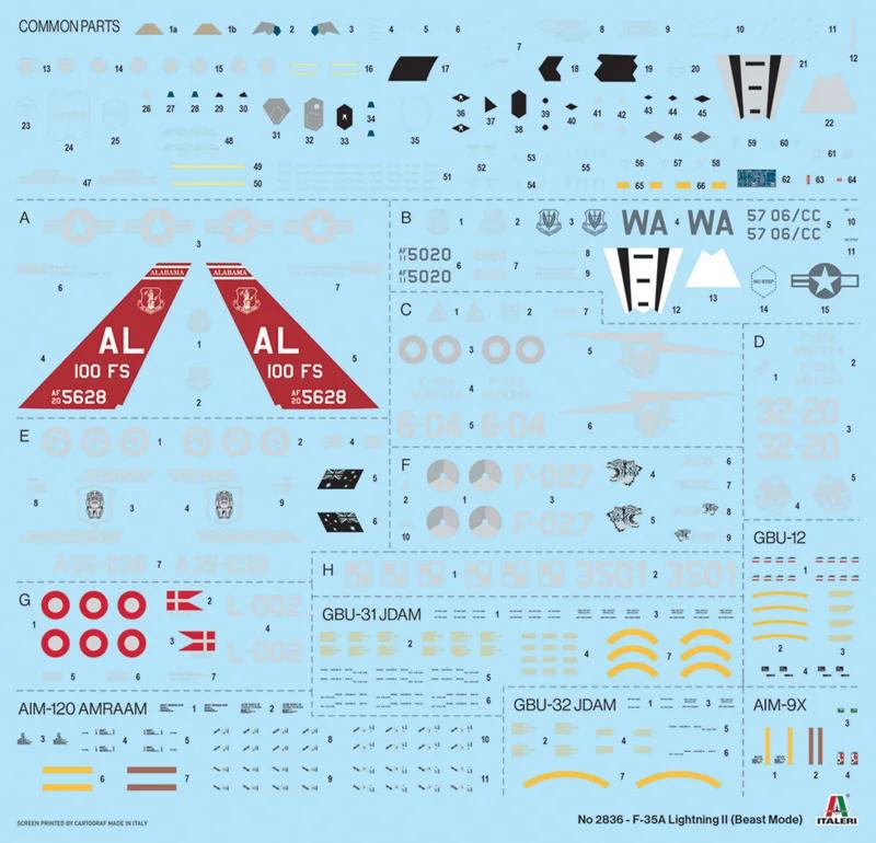 Italeri 1/48 F-35A Lightning Iibeast Mode Model Kit — official product photo 2