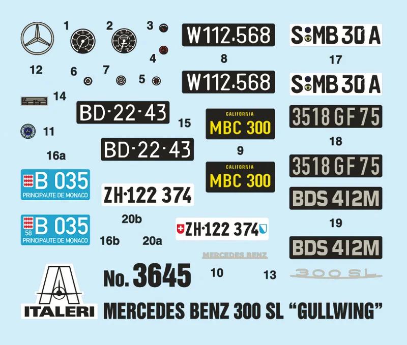 Italeri 1/24 Mercedes Benz 300 Sl Model Kit — official product photo 2