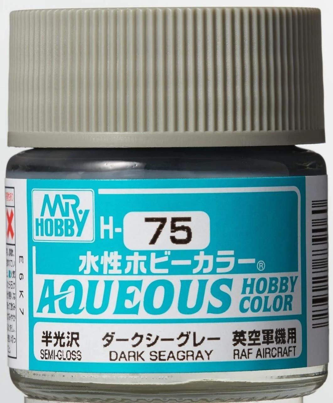 Mr. Hobby Aqueous Hobby Color H75 Semi-Gloss Dark Sea Gray 10ml Bottle — product photo