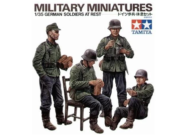 Tamiya 1/35 German Soldiers At Rest Model Kit — box art