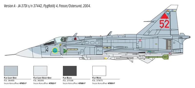 Italeri Saab Ja37 Aj37 Viggen Fghtr 48 Model Kit — official product photo 3