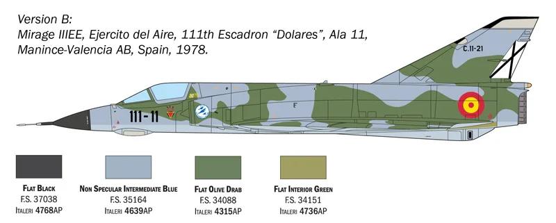 Italeri 1/48 Mirage Iiie Model Kit — official product photo 4
