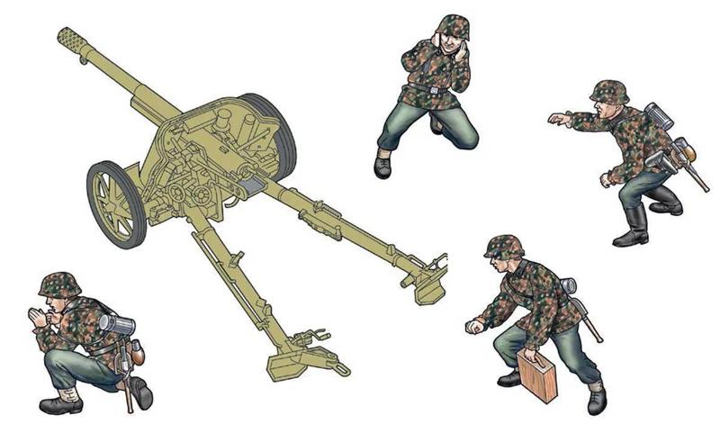 Italeri 1/35 Pak 97 38 At Gun W Crew Model Kit — official product photo 2