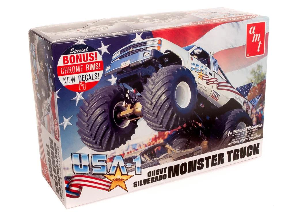 AMT 1/25 USA-1 Chevy Silverado Monster Truck Model Kit — official product photo 1