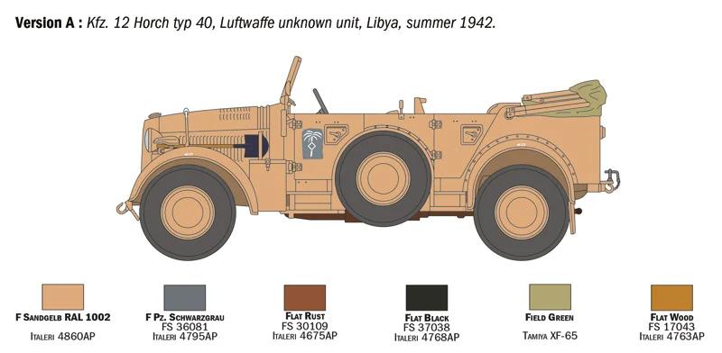 Italeri 1/35 Kfz 12 Horch 901 Typ 40 Fruhen Ausf Model Kit — official product photo 4