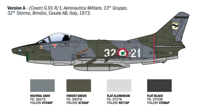 Italeri 1/48 Fiat G 91 R1 R3 Gina Model Kit — official product photo 5