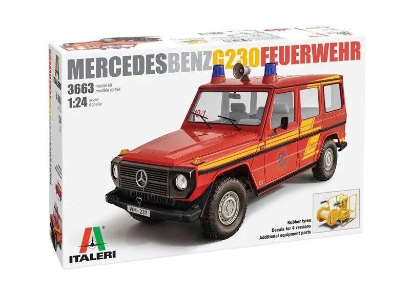 Italeri 1/24 Mercedes G230 Feuerwehr Model Kit — box art